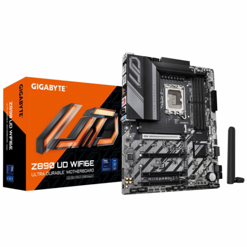 Mainboard|GIGABYTE|Intel Z890|LGA1851|ATX|Memory DDR5|Memory slots 4|1xPCI-Express 4.0 1x|2xPCI-Express 4.0 4x	|1xPCI-Express 5.0 16x|3xM.2|1xDisplayPort|4xUSB 2.0|5xUSB 3.2|1xUSB-C|1xPS/2|1xRJ45|3xAudio port|Z890UDWIFI6E