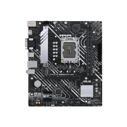 Asus | PRIME B660M-K D4 | Processor family Intel | Processor socket LGA1700 | DDR4 DIMM | Supported hard disk drive interfaces SATA, M.2 | Number of SATA connectors 4