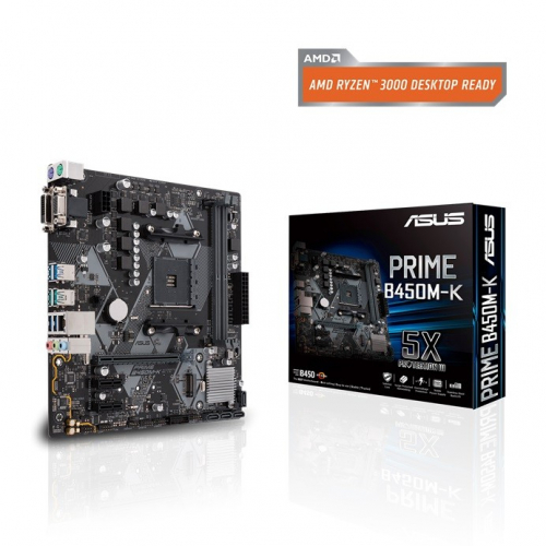 Asus Emaplaat PRIME B450M-K II AM4 2D DR4 DVI/DSUB/USB3.1/M.2 mATX