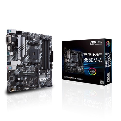 Asus Emaplaat PRIME B550M-A AM4 4DDR4 DVI-D/HDMI M.2 mATX