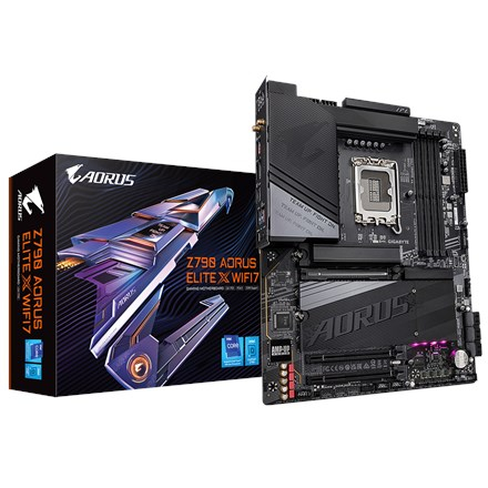 Gigabyte Z790 AORUS ELITE X WIFI7 Emaplaat - Supports Intel 14th Gen CPUs, 16+1+2 phases VRM, up to 8266MHz DDR5 (OC), 3xPCIe 4.0 M.2, Wi-Fi 7, 2.5GbE LAN, USB 3.2 Gen 2x2