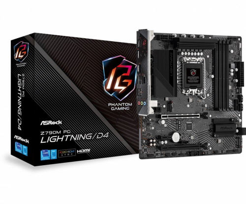 ASRock Emaplaat Z790M PG Lightning/D4 S1700 4DDR4 HDMI M2 mATX