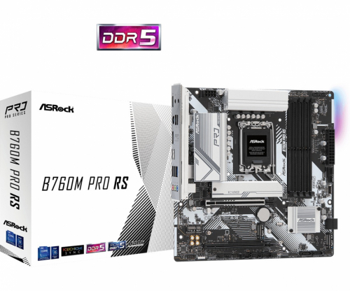 ASRock Motherboard B760M Pro RS s1700 4DDR5 DP/HDMI mATX