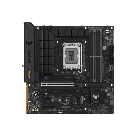 ASUS TUF GAMING B760M-PLUS WIFI II | Asus | Processor family Intel B760 | Processor socket 1 x LGA1700 Socket | 4 DIMM slots - DDR5, non-ECC, on-die ECC, unbuffered | Supported hard disk drive interfaces SATA-600 (RAID), 3 x M.2 | Number of SATA