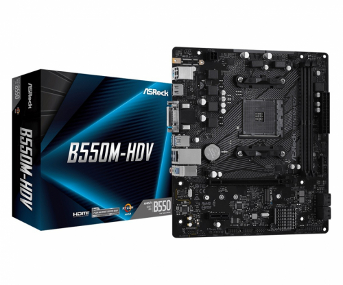 ASRock Emaplaat B550M-HDV AM4 2DDR4 HDMI/DVI/D-SUB M.2 mATX