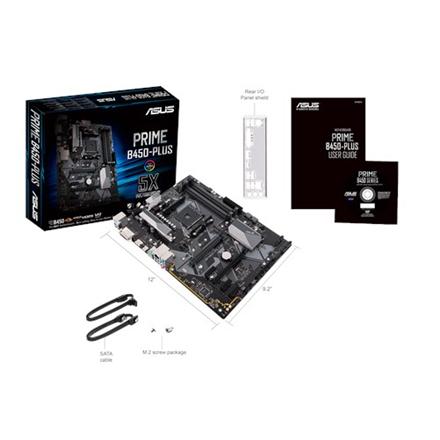 Asus | PRIME B450-PLUS | Processor family AMD | Processor socket AM4 | Memory slots 4 | Number of SATA connectors 6 x SATA 6Gb/s connector(s) | Chipset AMD B | ATX