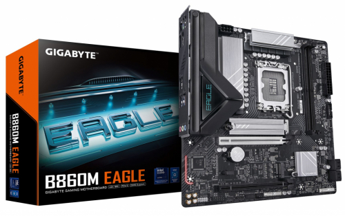 GIGABYTE B860M EAGLE Motherboard - Intel Core Ultra Series CPUs, 6+1+2+1 Phases VRM, up to 9066MHz DDR5, 1xPCIe 5.0 + 1xPCIe 4.0 M.2, 2.5GbE LAN, USB 3.2 Gen 1