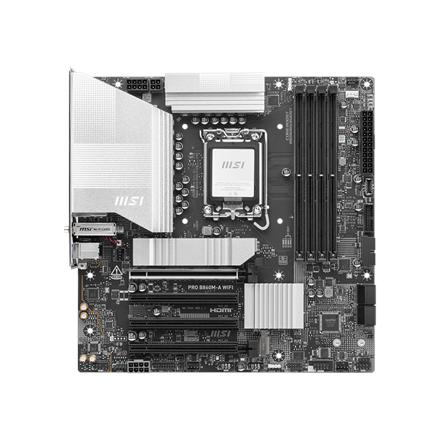 MSI PRO B860M-A WIFI | Processor family Intel | Processor socket LGA1851 | DDR5 | Supported hard disk drive interfaces SATA, M.2 | Number of SATA connectors 4