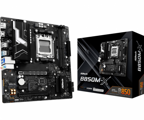 ASRock Motherboard B850M-X AM5 2DDR5 M.2 USBC mATX