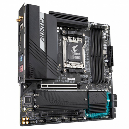 GIGABYTE B650M AORUS ELITE AX Emaplaat - AMD Ryzen 9000 Series CPUs, 12+2+1 Phases VRM, up to 8000MHz DDR5 (OC), 1xPCIe 5.0 + 1xPCIe 4.0 M.2, 2.5GbE LAN, WIFI 6E, USB 3.2 Gen 2