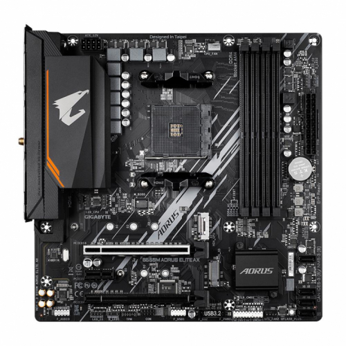 Mainboard|GIGABYTE|AMD B550|SAM4|Micro-ATX|Memory DDR4|Memory slots 4|1xPCI-Express 3.0 1x|1xPCI-Express 3.0 4x|1xPCI-Express 4.0 16x|2xM.2|1xDVI-D|1xHDMI|4xUSB 2.0|4xUSB 3.2|1xPS/2|1xRJ45|3xAudio port|B550MAORUSELITEAX1.3