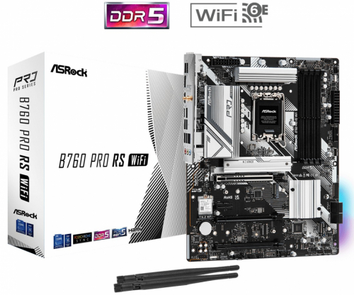 ASRock Motherboard B760 Pro RS WIFI s1700 4DDR5 DP/HDMI M.2 ATX