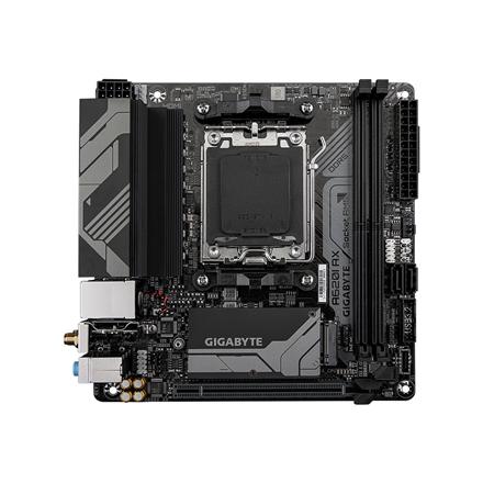 Gigabyte | A620I AX 1.0 | Processor family AMD | Processor socket AM5 | DDR5 DIMM | Supported hard disk drive interfaces SATA, M.2 | Number of SATA connectors 2