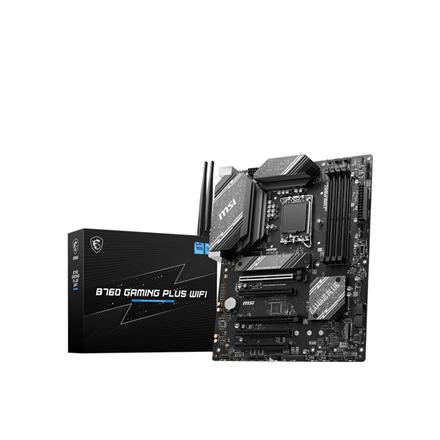 MSI | B760 GAMING PLUS WIFI | Processor family Intel | Processor socket  LGA1700 | DDR5 | Memory slots 4 | Supported hard disk drive interfaces 	SATA, M.2 | Number of SATA connectors 4 | Chipset Intel B760 | ATX