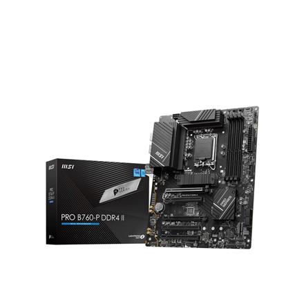 MSI | PRO B760-P DDR4 II | Processor family Intel | Processor socket LGA1700 | DDR4 | Number of SATA connectors 4