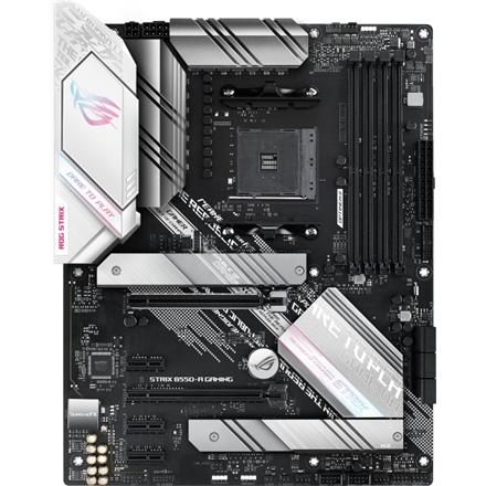 Asus | ROG STRIX B550-A GAMING | Processor family AMD | Processor socket AM4 | DDR4 DIMM | Memory slots 4 | Supported hard disk drive interfaces 	SATA, M.2 | Number of SATA connectors 6 | Chipset AMD B550 | ATX