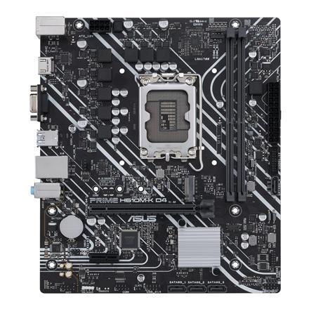 Asus | PRIME H610M-K D4 | Processor family Intel | Processor socket  LGA1700 | DDR4 DIMM | Memory slots 2 | Supported hard disk drive interfaces SATA, M.2 | Number of SATA connectors 4 | Chipset Intel H610 | mATX