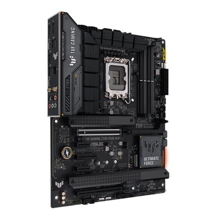 Asus | TUF GAMING Z790-PLUS WIFI | Processor family Intel | Processor socket LGA1700 | DDR5 | Supported hard disk drive interfaces SATA, M.2 | Number of SATA connectors 4