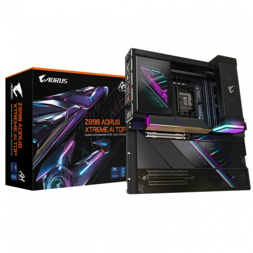 GIGABYTE Z890 AORUS XTREME AI TOP Emaplaat - Supports Intel Core Ultra (Series 2) CPUs, 22+1+2 phases VRM, up to 9500MHz DDR5 (OC), PCIe 5.0 M.2, Wi-Fi 7, Thunderbolt 5