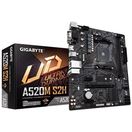 Gigabyte Motherboard A520M S2H AM4 2DDR4 M.2 HDMI/DVI mATX