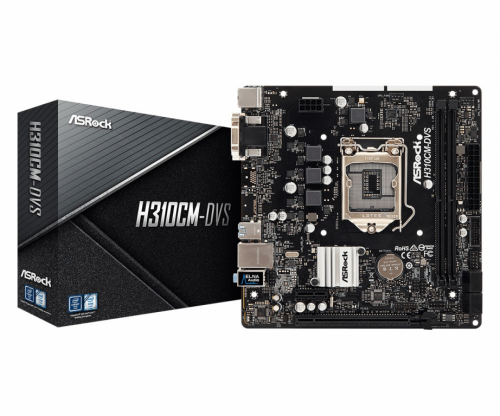 ASRock Emaplaat H310CM-DVS s1151 2DDR4 DVI/DSUB/USB3.1 uATX