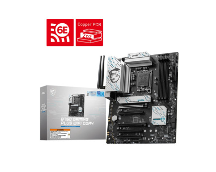 MSI Emaplaat B760 GAMING PLUS WIFI s1700 4DDR4 DP/HDMI ATX