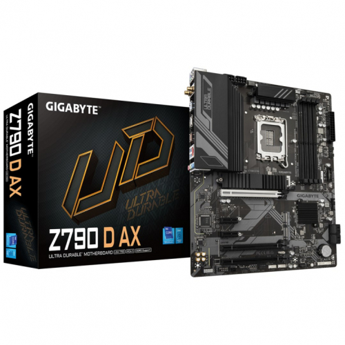 GIGABYTE Z790 D AX Emaplaat - Supports Intel Core 14th Gen CPUs, 12+1+1 Phases Digital VRM, up to 7600MHz DDR5 (OC), 3xPCIe 4.0 M.2, Wi-Fi 6E, 2.5GbE LAN, USB 3.2 Gen 2