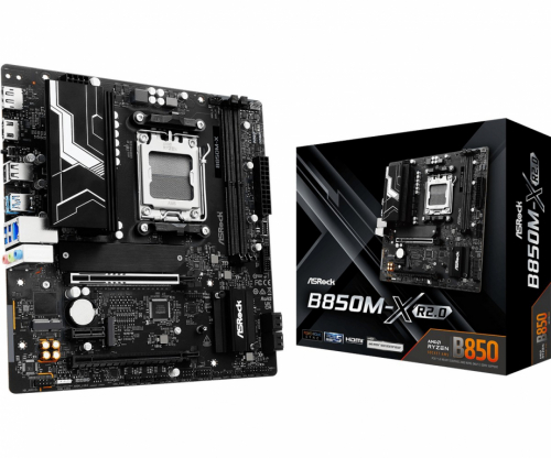 ASRock Emaplaat B850M-X R2.0 AM5 2DDR5 M.2 USBC mATX