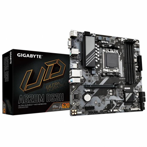 Gigabyte Emaplaat A620M DS3H AM5 4DDR5 HDMI/DP M.2 mATX