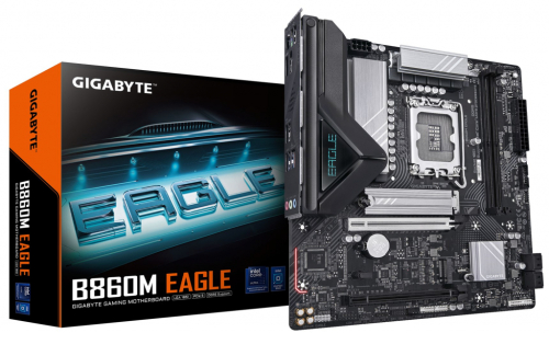 GIGABYTE B860M EAGLE Motherboard - Intel Core Ultra Series CPUs, 6+1+2+1 Phases VRM, up to 9066MHz DDR5, 1xPCIe 5.0 + 1xPCIe 4.0 M.2, 2.5GbE LAN, USB 3.2 Gen 1
