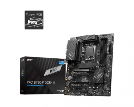 Mainboard|MSI|Intel B760 Express|LGA1700|ATX|Memory DDR4|Memory slots 4|5xPCI-Express 5.0 16x|2xM.2|1xHDMI|1xDisplayPort|2xUSB 2.0|2xUSB 3.2|1xUSB-C|1xOptical S/PDIF|1xRJ45|5xAudio port|PROB760-PDDR4II