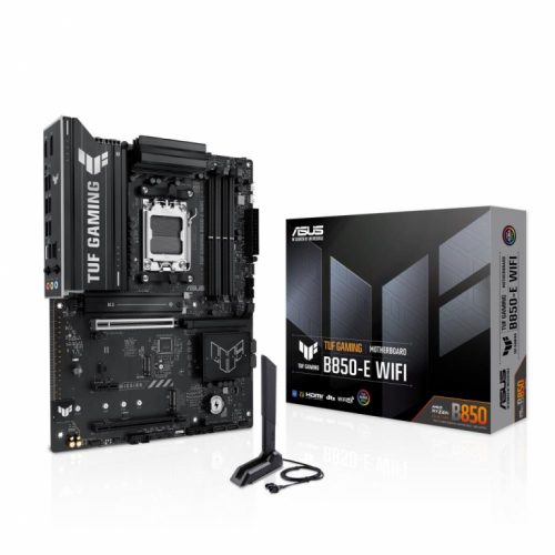 Mainboard|ASUS|AMD B850|SAM5|ATX|Memory DDR5|Memory slots 4|1xPCI-Express 4.0 1x|1xPCI-Express 4.0 16x|1xPCI-Express 5.0 16x|3xM.2|1xHDMI|1xDisplayPort|3xUSB 2.0|3xUSB 3.2|2xUSB-C|1xRJ45|3xAudio port|TUFGAMINGB850M-EWIFI