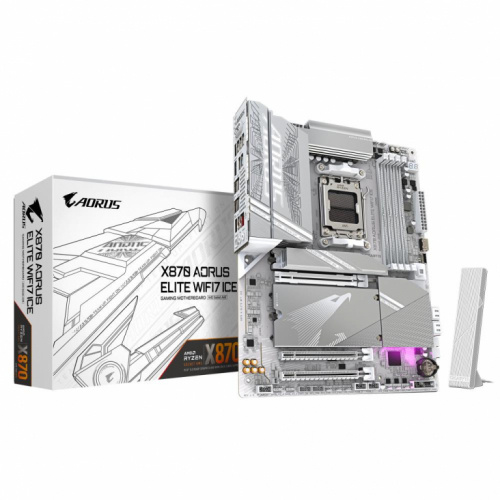Mainboard|GIGABYTE|AMD X870|SAM5|ATX|Memory DDR5|Memory slots 4|1xPCI-Express 3.0 2x|1xPCI-Express 4.0 4x	|1xPCI-Express 5.0 16x|4xM.2|1xHDMI|4xUSB 2.0|6xUSB 3.2|2xUSB-C|1xOptical S/PDIF|1xRJ45|2xAudio port|X870EAELITEWF7ICE1.2