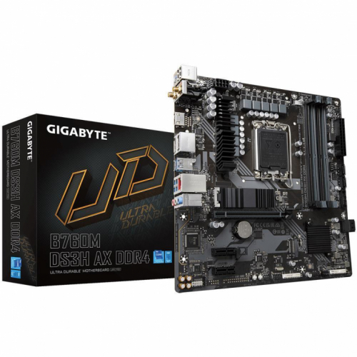 GIGABYTE MB - Intel B760 Express - LGA1700 - Micro-ATX - 1xHDMI|2xDisplayPort - Bluetooth|WiFi|LAN 2.5Gigabit - B760MDS3HAXDDR41.2
