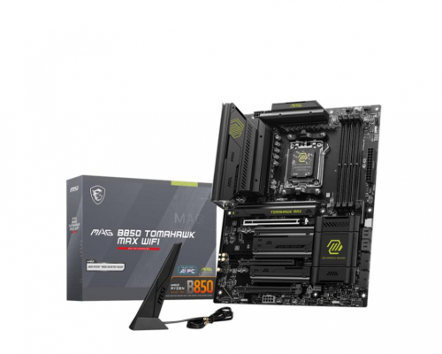 Mainboard|MSI|AMD B850|SAM5|ATX|Memory DDR5|Memory slots 4|3xPCI-Express 16x|4xM.2|1xHDMI|1xAudio-In|1xAudio-Out|4xUSB 2.0|1xUSB 3.0|2xUSB 3.2|3xUSB-C|1xRJ45|B850TOMAHAWKMAXWIFI