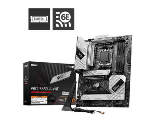 Mainboard|MSI|AMD B650|SAM5|ATX|Memory DDR5|Memory slots 4|1xPCI-Express 3.0 1x|1xPCI-Express 4.0 2x|1xPCI-Express 4.0 16x|3xM.2|1xHDMI|1xDisplayPort|2xUSB 2.0|7xUSB 3.2|1xUSB-C|1xOptical S/PDIF|1xRJ45|3xAudio port|PROB650-AWIFI