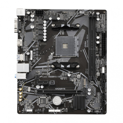 GIGABYTE A520M K V2 Motherboard - Supports AMD Ryzen 5000 Series AM4 CPUs, up to 5100MHz DDR4 (OC), PCIe Gen3 x4 M.2, GbE LAN, USB 3.2 Gen 1