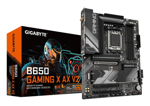 GIGABYTE B650 GAMING X AX V2 Emaplaat - AMD Ryzen 9000 Series CPUs, 8+2+2 Phases VRM, up to 8000MHz DDR5 (OC), 1xPCIe 5.0 + 2xPCIe 4.0 M.2, 2.5GbE LAN, WIFI 6E, USB 3.2 Gen 2