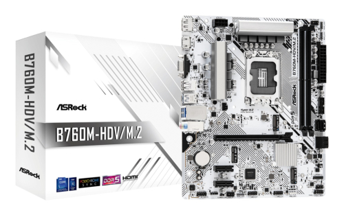 Asrock B760M-HDV/M.2 Motherboard Intel B760 LGA 1700 micro ATX