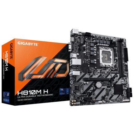 GIGABYTE H810M H Emaplaat - Intel Core Ultra (Series 2) CPUs, 4+1+2 Phases VRM, up to 6400MHz DDR5, 1xPCIe 4.0 M.2, 1GbE LAN, USB 3.2 Gen 1
