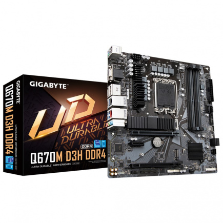 Emaplaat Gigabyte Q670M D3H DDR4 , Intel Q670, LGA1700, 4xDDR4, mATX