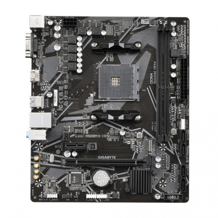 GIGABYTE A520M K V2 Motherboard - Supports AMD Ryzen 5000 Series AM4 CPUs, up to 5100MHz DDR4 (OC), PCIe Gen3 x4 M.2, GbE LAN, USB 3.2 Gen 1