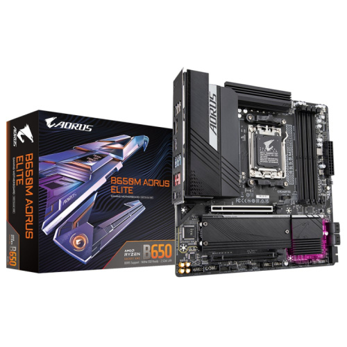 GIGABYTE B650M AORUS ELITE Emaplaat - AMD Ryzen 9000 CPUs, 12+2+2 Phases VRM, up to 8000MHz DDR5, 1xPCIe 5.0 + 1xPCIe 4.0 M.2, 2.5GbE LAN, USB 3.2 Gen 2x2