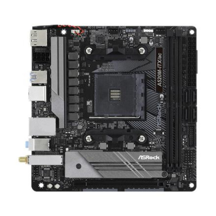 ASRock A520M-ITX/AC | Processor family AMD | Processor socket AM4 | DDR4 | Supported hard disk drive interfaces SATA, M.2 | Number of SATA connectors 4