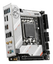 MSI | MPG B760I EDGE WIFI | Processor family Intel | Processor socket  LGA1700 | DDR5 DIMM | Memory slots 2 | Supported hard disk drive interfaces SATA, M.2 | Number of SATA connectors 4 | Chipset Intel B760 | Mini-ITX