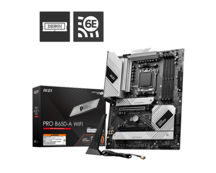 Mainboard|MSI|AMD B650|SAM5|ATX|Memory DDR5|Memory slots 4|1xPCI-Express 3.0 1x|1xPCI-Express 4.0 2x|1xPCI-Express 4.0 16x|3xM.2|1xHDMI|1xDisplayPort|2xUSB 2.0|7xUSB 3.2|1xUSB-C|1xOptical S/PDIF|1xRJ45|3xAudio port|PROB650-AWIFI