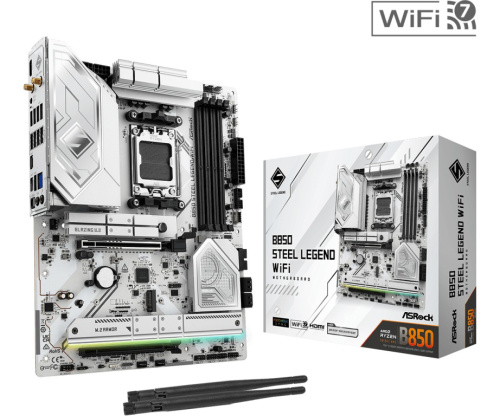 ASRock Motherboard B850 Steel Legend WiFi AM5 4DDR5 ATX