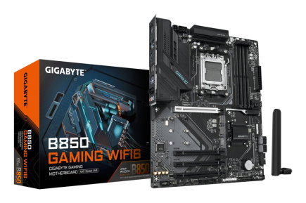 GIGABYTE B850 GAMING WIFI6 Emaplaat - AMD Ryzen 9000 Series CPUs, 6+2+2 Phasen Digital VRM, up to 8200MHz DDR5 (OC), 1xPCIe 5.0 + 2xPCIe 4.0 M.2, GbE LAN, WIFI 6, USB 3.2 Gen 2