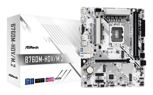 Asrock B760M-HDV/M.2 Emaplaat Intel B760 LGA 1700 micro ATX