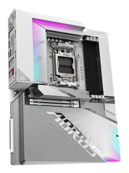 GIGABYTE B650E AORUS STEALTH ICE Emaplaat - AMD Ryzen 9000 Series CPUs, 12+2+2 Phases VRM, up to 8000MHz DDR5 (OC), 1xPCIe 5.0 + 2xPCIe 4.0 M.2, 2.5GbE LAN, WIFI 7, USB 3.2 Gen 2x2